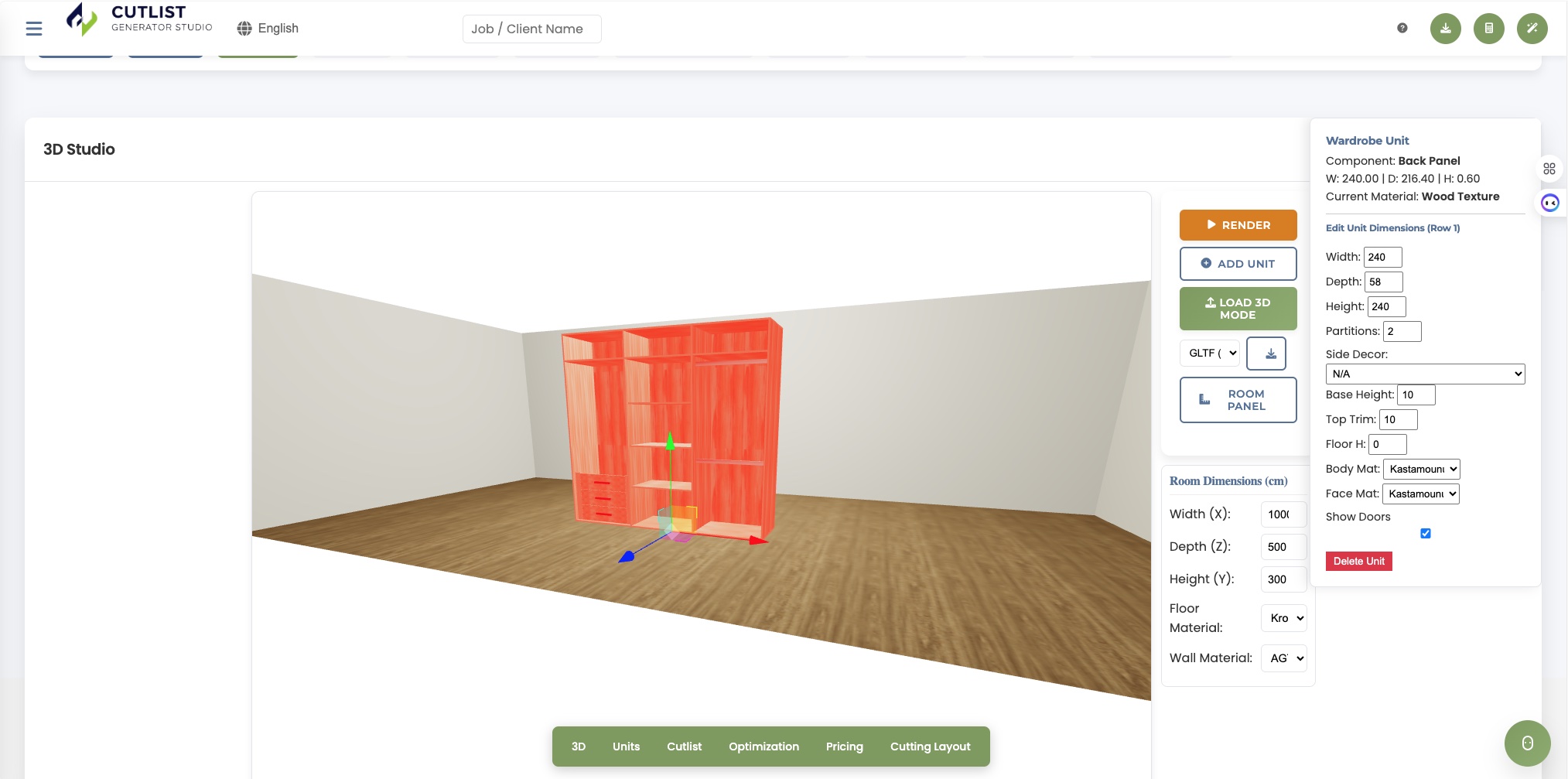 Interactive 3D Studio Interface