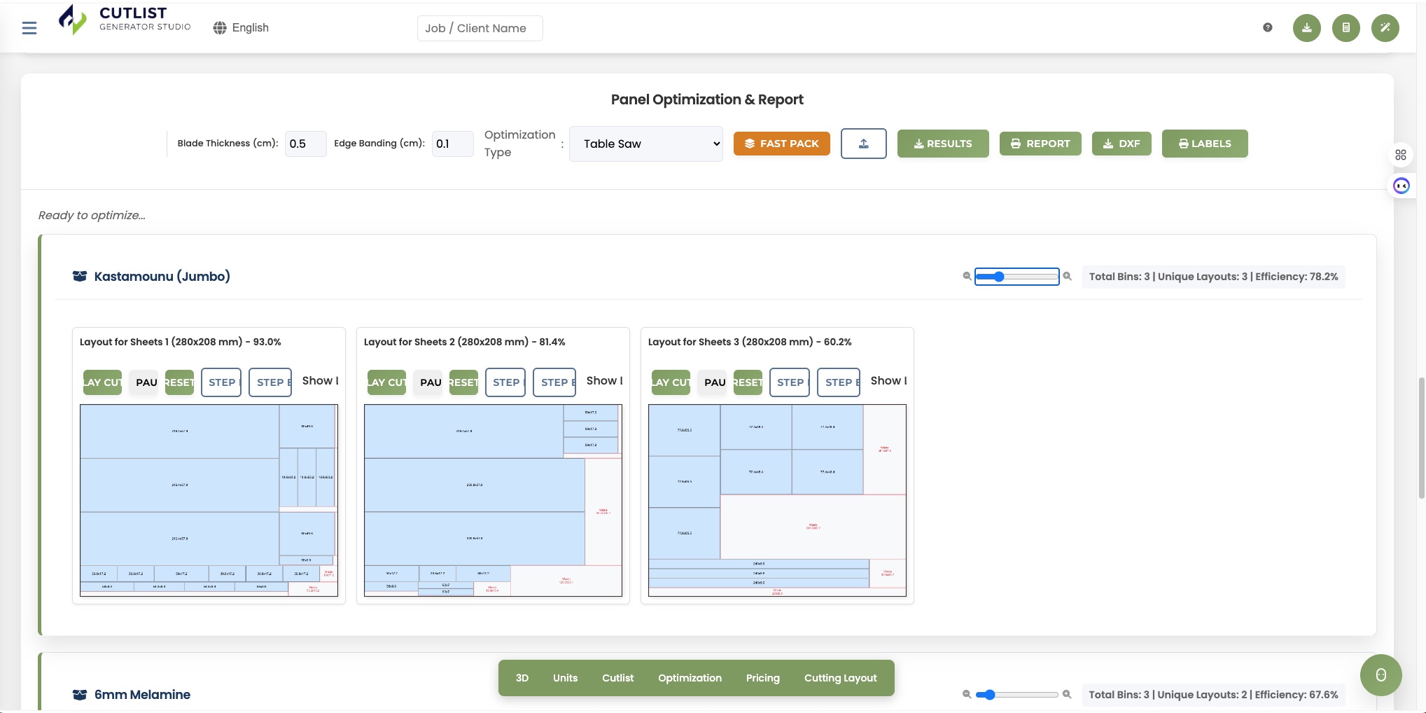 Sheet Layout and Panel Optimization